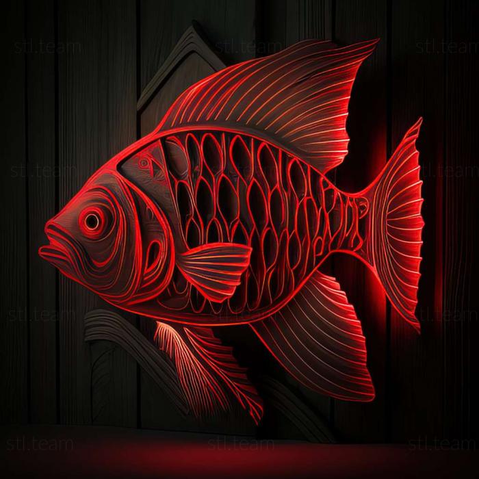 3D модель Помилкові червоні неонові рибки (STL)